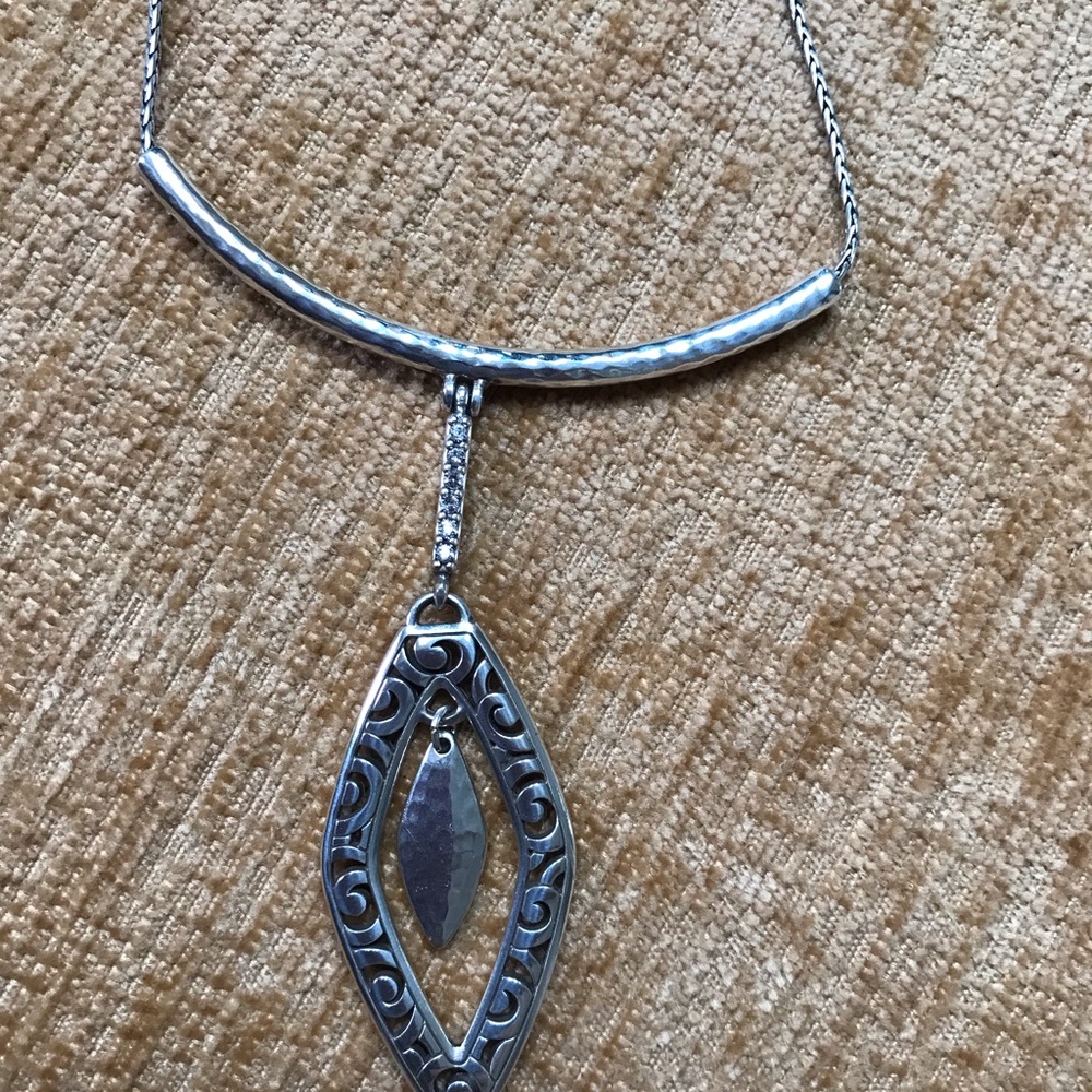 Brighton Deco Luxe Silver Crystals Pendant Necklace - NWT